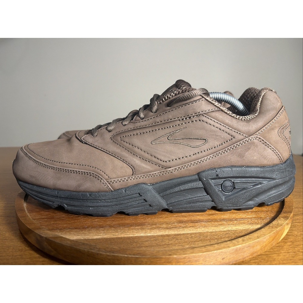 Brooks Addiction Walker Men's Shoes Size 12.5 D Brown Leather Walking Sneakers